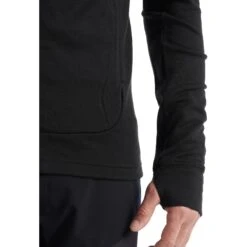 Icebreaker Quantum III Long Sleeve Zip Midlayer Men - Black -Icebreaker icebreaker mens quantum iii long sleeve zip midlayer black 7 1143873