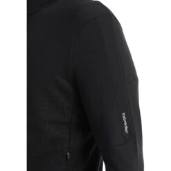 Icebreaker Quantum III Long Sleeve Zip Midlayer Men - Black -Icebreaker icebreaker mens quantum iii long sleeve zip midlayer black 8 1143875