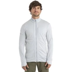 Icebreaker Quantum III Long Sleeve Zip Midlayer Men - Ether