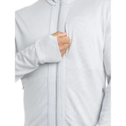 Icebreaker Quantum III Long Sleeve Zip Midlayer Men - Ether -Icebreaker icebreaker mens quantum iii long sleeve zip midlayer ether model 5 1498873