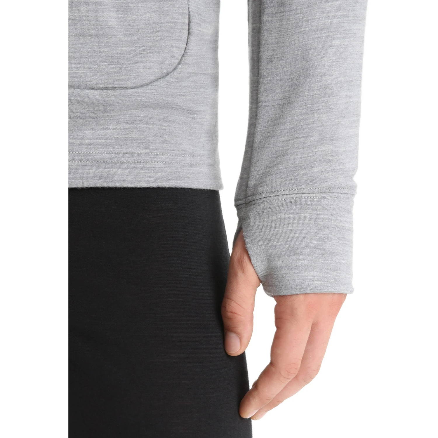 Icebreaker Quantum III Long Sleeve Zip Midlayer Men - Metro Hthr/Black 12 Icebreaker Quantum III Long Sleeve Zip Midlayer Men - Metro Hthr/Black - Image 10