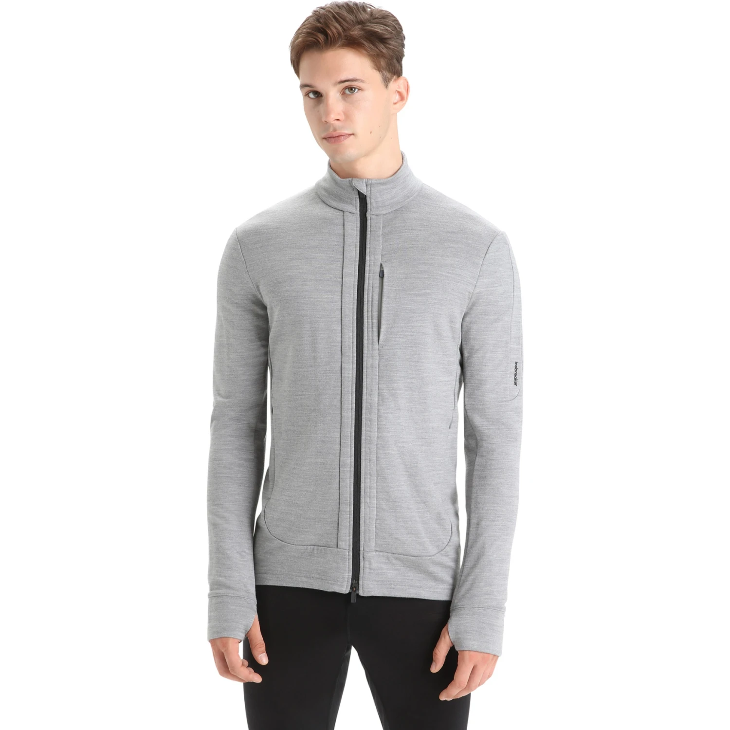 Icebreaker Quantum III Long Sleeve Zip Midlayer Men - Metro Hthr/Black 3 Icebreaker Quantum III Long Sleeve Zip Midlayer Men - Metro Hthr/Black