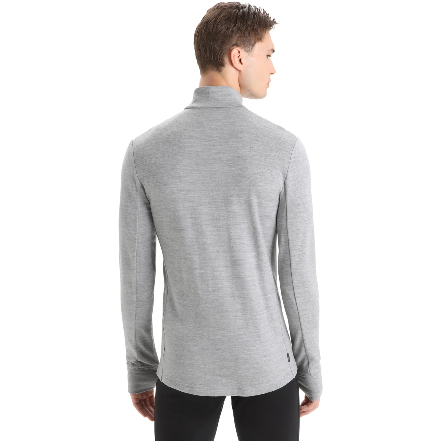 Icebreaker Quantum III Long Sleeve Zip Midlayer Men - Metro Hthr/Black 4 Icebreaker Quantum III Long Sleeve Zip Midlayer Men - Metro Hthr/Black - Image 2