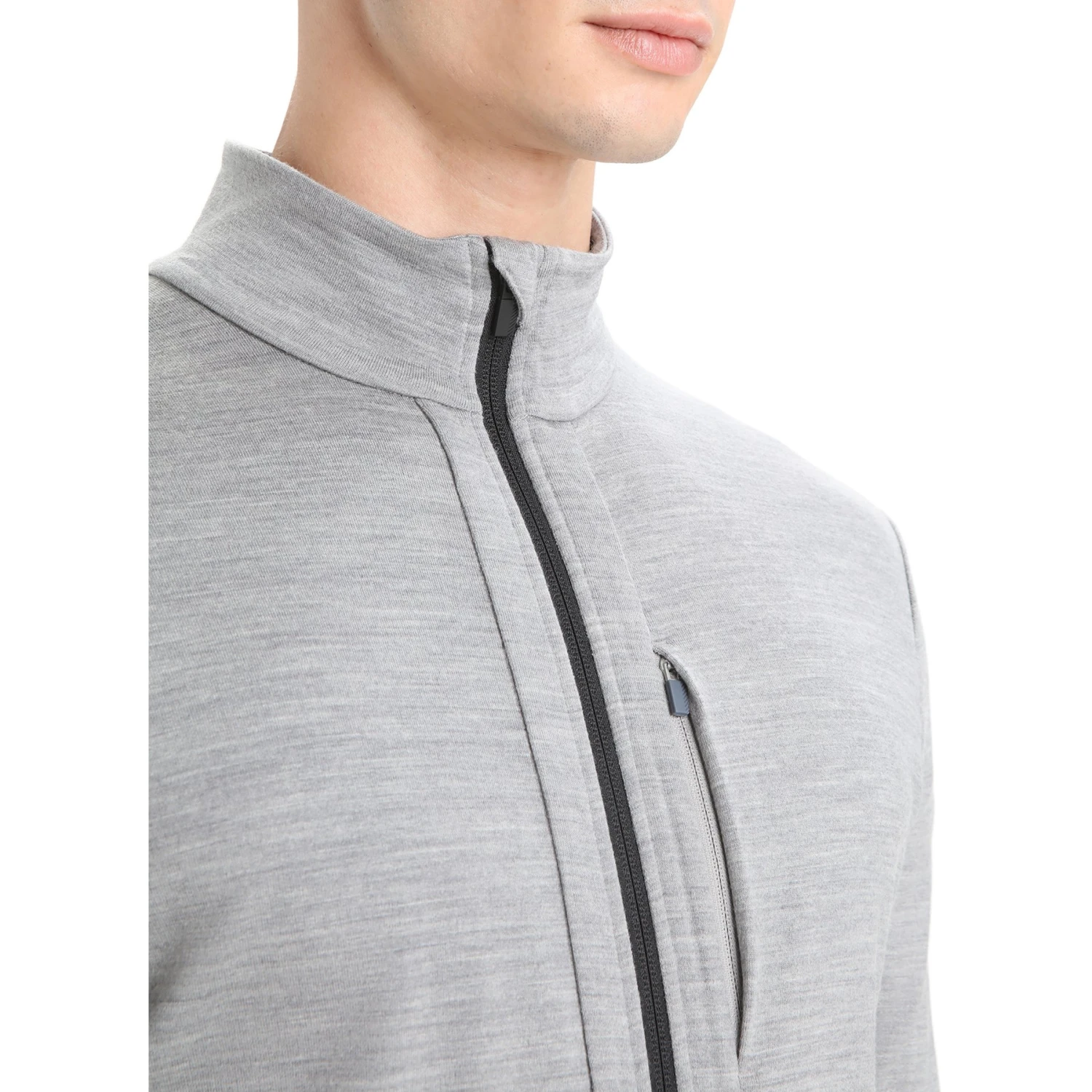 Icebreaker Quantum III Long Sleeve Zip Midlayer Men - Metro Hthr/Black 8 Icebreaker Quantum III Long Sleeve Zip Midlayer Men - Metro Hthr/Black - Image 6