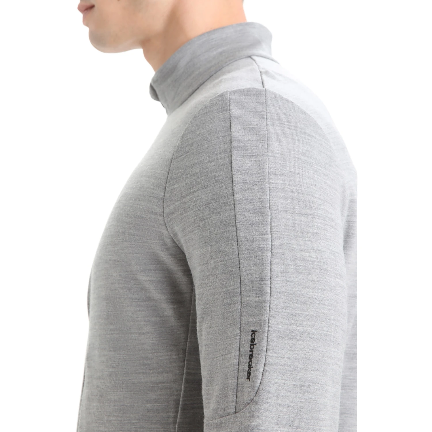 Icebreaker Quantum III Long Sleeve Zip Midlayer Men - Metro Hthr/Black 9 Icebreaker Quantum III Long Sleeve Zip Midlayer Men - Metro Hthr/Black - Image 7