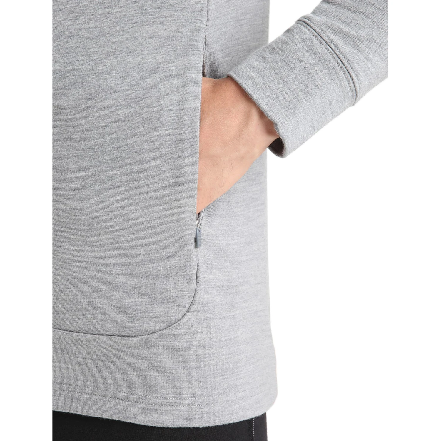 Icebreaker Quantum III Long Sleeve Zip Midlayer Men - Metro Hthr/Black 11 Icebreaker Quantum III Long Sleeve Zip Midlayer Men - Metro Hthr/Black - Image 9