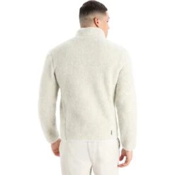 Icebreaker RealFleece™ High Pile Long Sleeve Zip Jacket Men - Ecru Hthr/Snow -Icebreaker icebreaker mens realfleece high pile long sleeve zip jacket ecru hthr snow 4 1263978