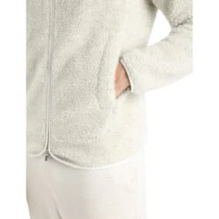 Icebreaker RealFleece™ High Pile Long Sleeve Zip Jacket Men - Ecru Hthr/Snow -Icebreaker icebreaker mens realfleece high pile long sleeve zip jacket ecru hthr snow 6 1263980