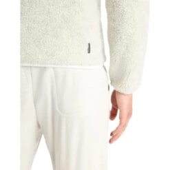 Icebreaker RealFleece™ High Pile Long Sleeve Zip Jacket Men - Ecru Hthr/Snow -Icebreaker icebreaker mens realfleece high pile long sleeve zip jacket ecru hthr snow 7 1263981