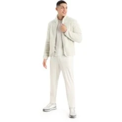 Icebreaker RealFleece™ High Pile Long Sleeve Zip Jacket Men - Ecru Hthr/Snow -Icebreaker icebreaker mens realfleece high pile long sleeve zip jacket ecru hthr snow 8 1263982
