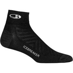 Icebreaker Run+ Ultralight Mini Socks Men - Black/Snow