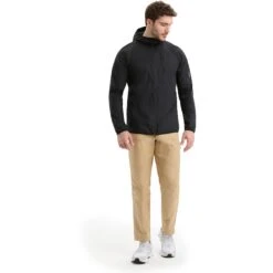 Icebreaker Shell+™ Cotton Windbreaker Men - Black -Icebreaker icebreaker mens shell plus cotton windbreaker black 3 1554490