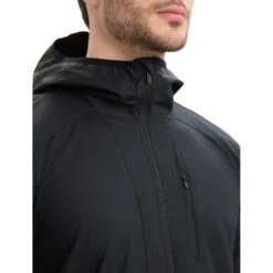 Icebreaker Shell+™ Cotton Windbreaker Men - Black -Icebreaker icebreaker mens shell plus cotton windbreaker black 4 1554491