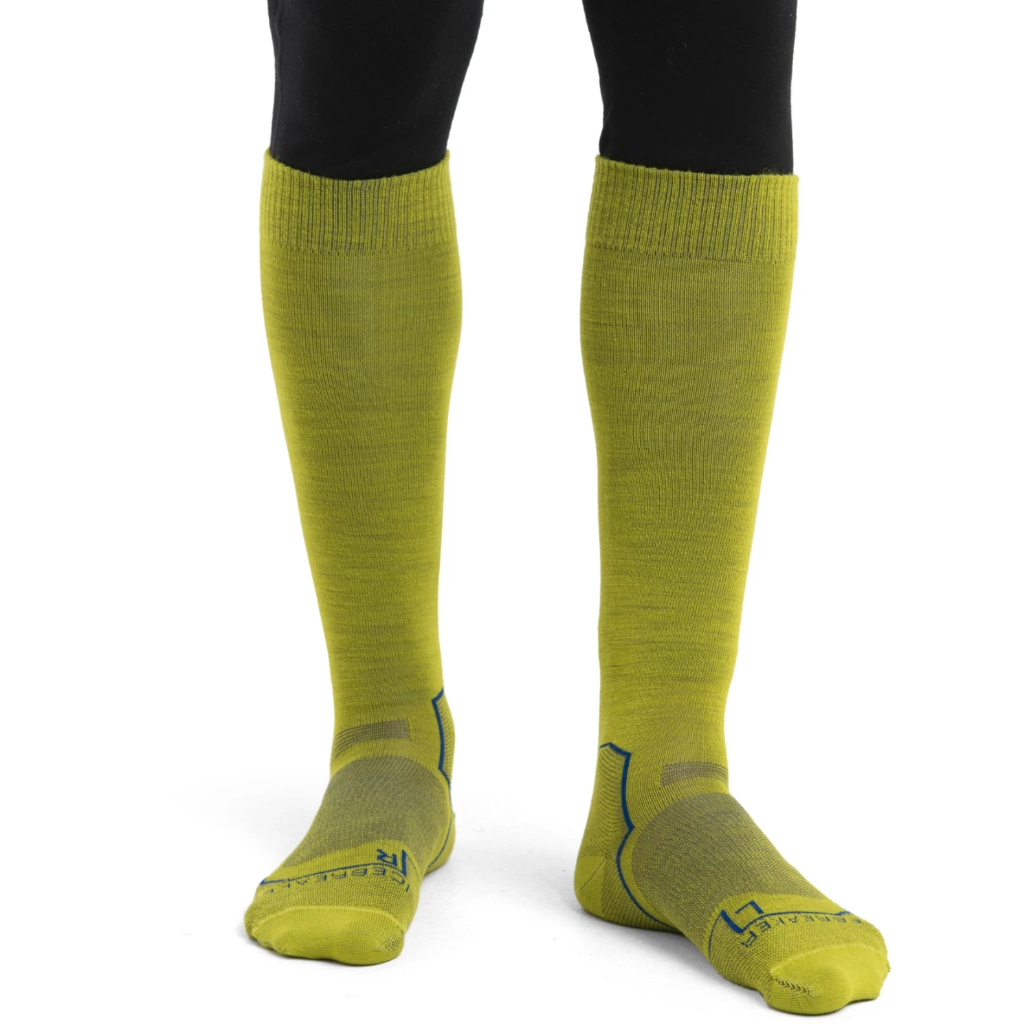 Icebreaker Ski+ Ultralight OTC Socks Men - Bio Lime/Loden/Lazurite 4 Icebreaker Ski+ Ultralight OTC Socks Men - Bio Lime/Loden/Lazurite - Image 2