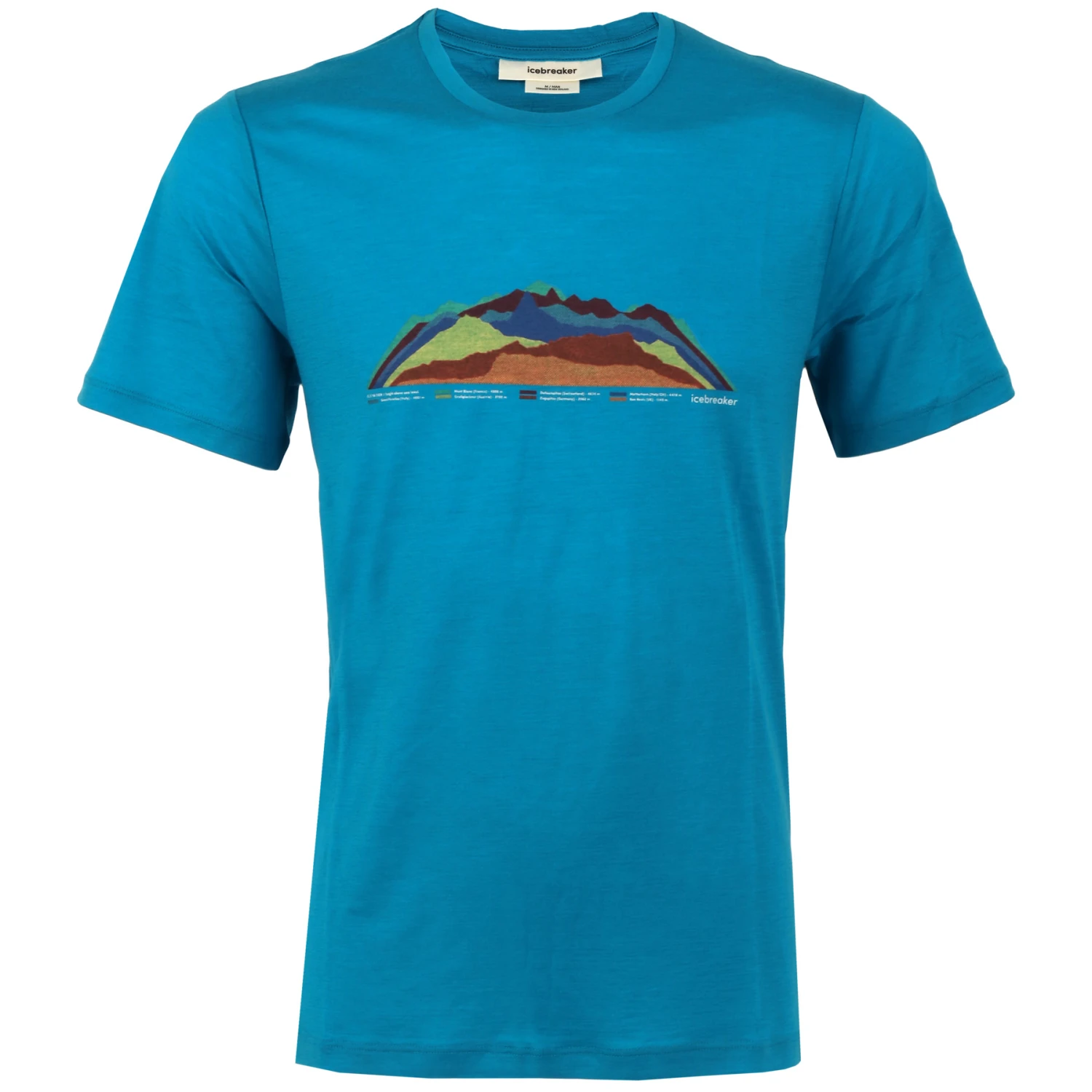 Icebreaker Tech Lite II 7 Mountain Tops Short Sleeve Tee Men - Geo Blue 3 Icebreaker Tech Lite II 7 Mountain Tops Short Sleeve Tee Men - Geo Blue