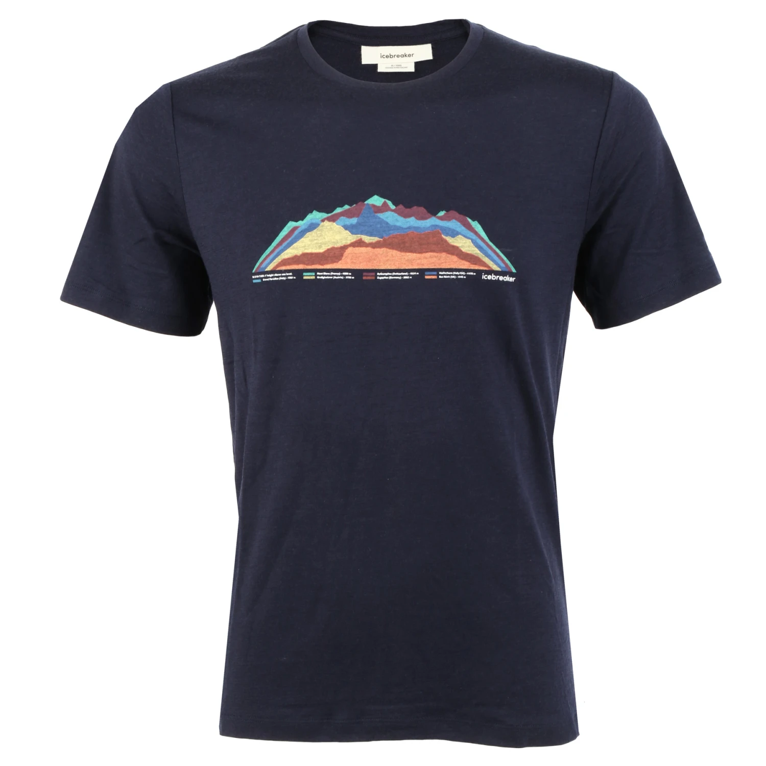 Icebreaker Tech Lite II 7 Mountain Tops Short Sleeve Tee Men - Midnight Navy 3 Icebreaker Tech Lite II 7 Mountain Tops Short Sleeve Tee Men - Midnight Navy