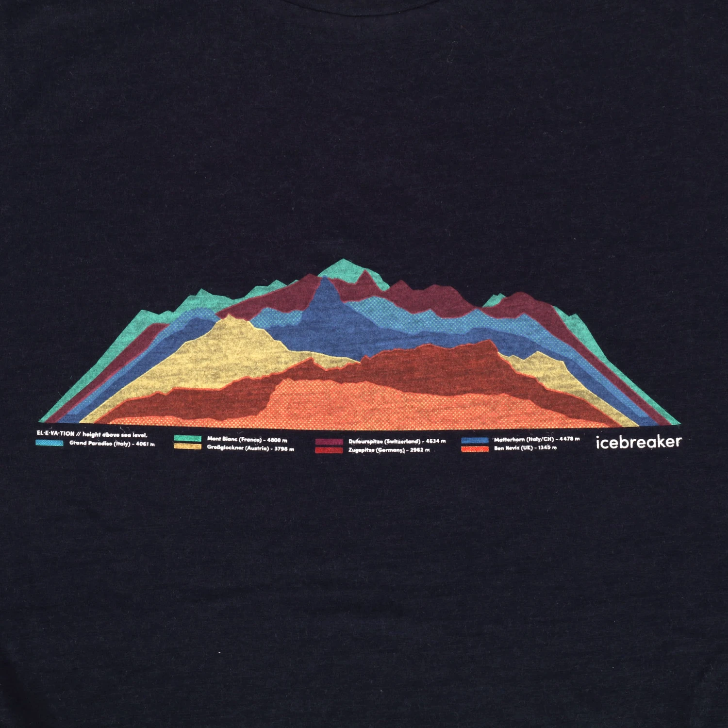 Icebreaker Tech Lite II 7 Mountain Tops Short Sleeve Tee Men - Midnight Navy 4 Icebreaker Tech Lite II 7 Mountain Tops Short Sleeve Tee Men - Midnight Navy - Image 2