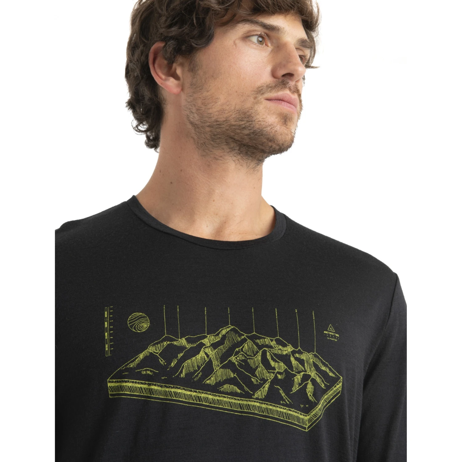 Icebreaker Tech Lite II Alps 3D Long Sleeve Tee Men - Black 8 Icebreaker Tech Lite II Alps 3D Long Sleeve Tee Men - Black - Image 6