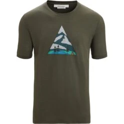 Icebreaker Tech Lite II Camping Grounds Short Sleeve Tee Men - Loden -Icebreaker icebreaker mens tech lite ii camping grounds short sleeve tee loden 1 1382803