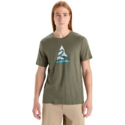 Icebreaker Tech Lite II Camping Grounds Short Sleeve Tee Men - Loden