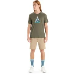 Icebreaker Tech Lite II Camping Grounds Short Sleeve Tee Men - Loden -Icebreaker icebreaker mens tech lite ii camping grounds short sleeve tee loden 3 1458507
