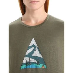Icebreaker Tech Lite II Camping Grounds Short Sleeve Tee Men - Loden -Icebreaker icebreaker mens tech lite ii camping grounds short sleeve tee loden 4 1458509