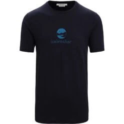 Icebreaker Tech Lite II IB Essential Logo Short Sleeve Tee Men - Midnight Navy -Icebreaker icebreaker mens tech lite ii ib essential logo short sleeve tee midnight navy 1 1382903