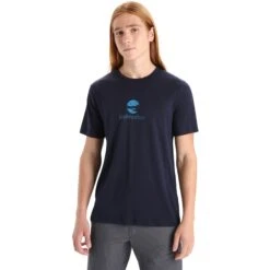 Icebreaker Tech Lite II IB Essential Logo Short Sleeve Tee Men - Midnight Navy