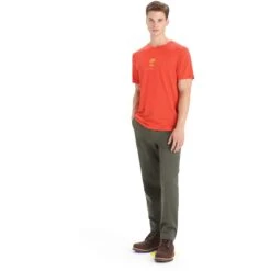 Icebreaker Tech Lite II IB Essential Logo Short Sleeve Tee Men - Vibrant Earth -Icebreaker icebreaker mens tech lite ii ib essential logo short sleeve tee vibrant earth 5 1382915