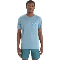 Icebreaker Tech Lite II Icebreaker Earth Short Sleeve Shirt Men - Astral Blue