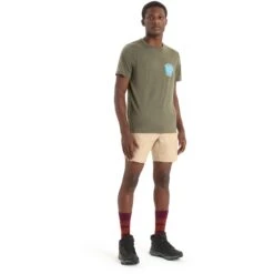 Icebreaker Tech Lite II Icebreaker Earth Short Sleeve Shirt Men - Loden -Icebreaker icebreaker mens tech lite ii icebreaker earth short sleeve shirt loden 3 1458733