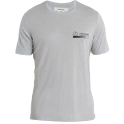 Icebreaker Tech Lite II Mountain Layers Short Sleeve Tee Men - Ether -Icebreaker icebreaker mens tech lite ii mountain layers short sleeve tee ether 1 1486617