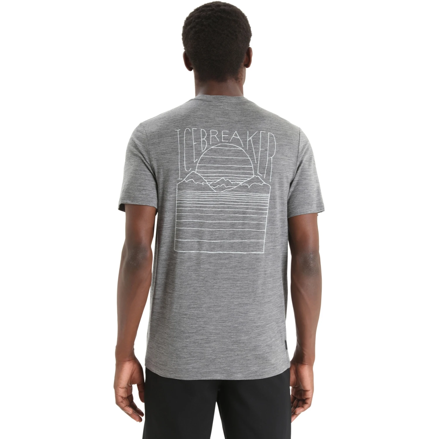 Icebreaker Tech Lite II Mountain Sunset Short Sleeve Tee Men - Gritstone Hthr 4 Icebreaker Tech Lite II Mountain Sunset Short Sleeve Tee Men - Gritstone Hthr - Image 2