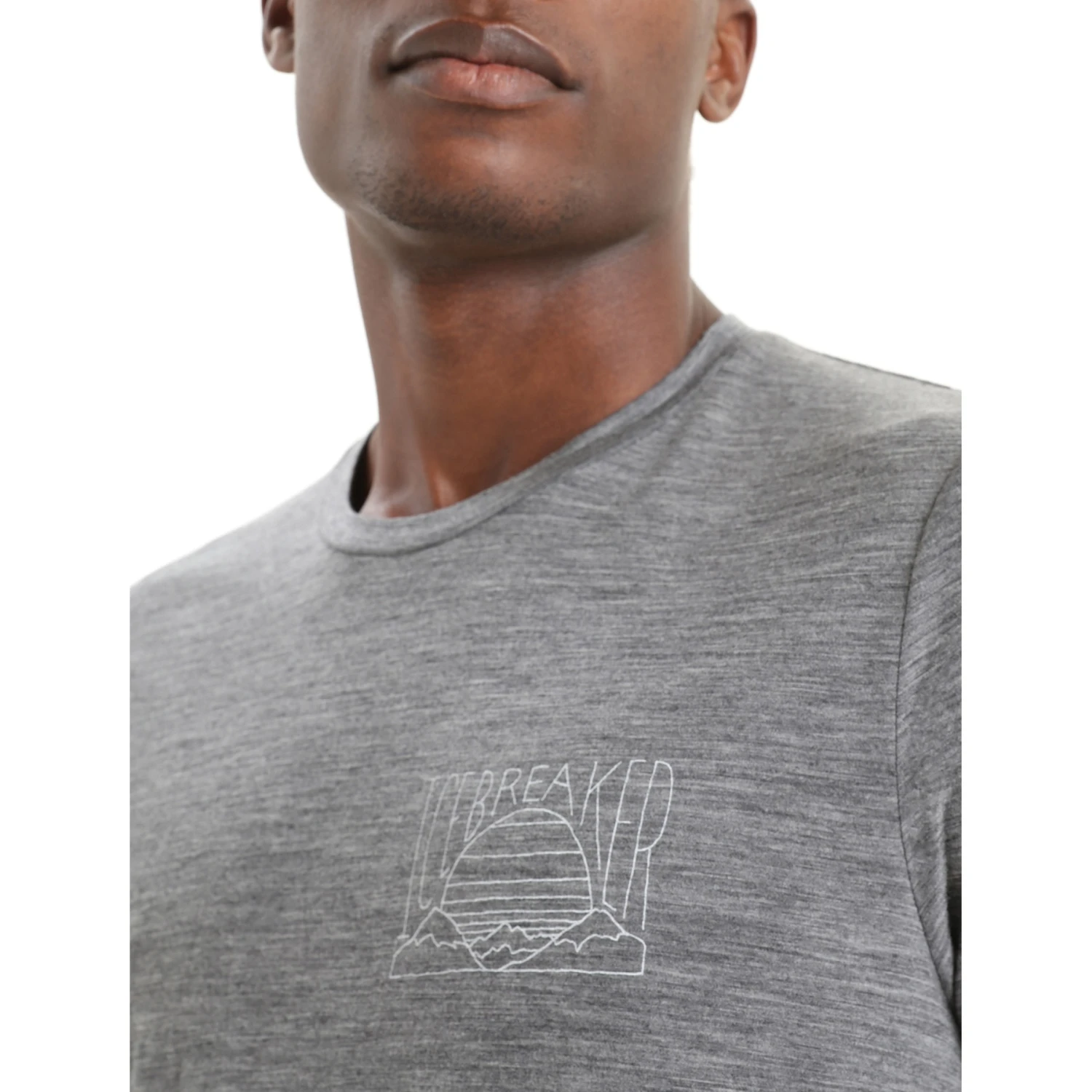 Icebreaker Tech Lite II Mountain Sunset Short Sleeve Tee Men - Gritstone Hthr 8 Icebreaker Tech Lite II Mountain Sunset Short Sleeve Tee Men - Gritstone Hthr - Image 6