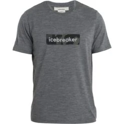 Icebreaker Tech Lite II Natural Shades Logo Short Sleeve Tee Men - Gritstone HTHR -Icebreaker icebreaker mens tech lite ii natural shades logo short sleeve tee gritstone hthr 1 1487166