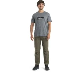 Icebreaker Tech Lite II Natural Shades Logo Short Sleeve Tee Men - Gritstone HTHR -Icebreaker icebreaker mens tech lite ii natural shades logo short sleeve tee gritstone hthr model 3 1499173