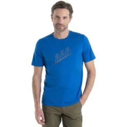 Icebreaker Tech Lite II Natural Ski Tour Short Sleeve Tee Men - Lazurite