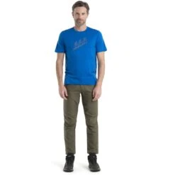 Icebreaker Tech Lite II Natural Ski Tour Short Sleeve Tee Men - Lazurite -Icebreaker icebreaker mens tech lite ii natural ski tour short sleeve tee lazurite model 3 1499182