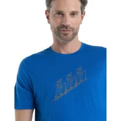 Icebreaker Tech Lite II Natural Ski Tour Short Sleeve Tee Men - Lazurite -Icebreaker icebreaker mens tech lite ii natural ski tour short sleeve tee lazurite model 4 1499183