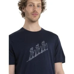 Icebreaker Tech Lite II Natural Ski Tour Short Sleeve Tee Men - Midnight Navy -Icebreaker icebreaker mens tech lite ii natural ski tour short sleeve tee midnight navy model 5 1499194