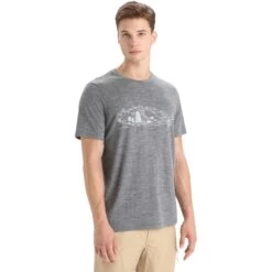 Icebreaker Tech Lite II Nature Sprint Short Sleeve Tee Men - Gritstone Hthr