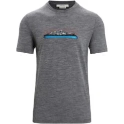 Icebreaker Tech Lite II Ski Fields Short Sleeve Tee Men - Gritstone Hthr -Icebreaker icebreaker mens tech lite ii ski fields short sleeve tee gritstone hthr 1 1383034