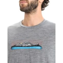 Icebreaker Tech Lite II Ski Fields Short Sleeve Tee Men - Gritstone Hthr -Icebreaker icebreaker mens tech lite ii ski fields short sleeve tee gritstone hthr 6 1383039
