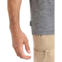 Icebreaker Tech Lite II Ski Fields Short Sleeve Tee Men - Gritstone Hthr -Icebreaker icebreaker mens tech lite ii ski fields short sleeve tee gritstone hthr 7 1383040