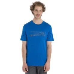 Icebreaker Tech Lite II Ski Stripes T-Shirt Men - Lazurite