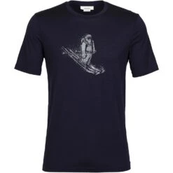 Icebreaker Tech Lite II Skiing Yeti T-Shirt Men - Midnight Navy -Icebreaker icebreaker mens tech lite ii skiing yeti t shirt midnight navy 1 1264801