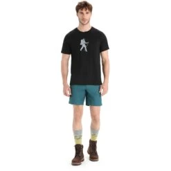 Icebreaker Tech Lite II Trail Hiker Short Sleeve Tee Men - Black -Icebreaker icebreaker mens tech lite ii trail hiker short sleeve tee black 3 1458863