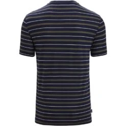 Icebreaker Wave Short Sleeve Tee Men - Midnight Navy/Loden/Stripe -Icebreaker icebreaker mens wave short sleeve tee midnight navy loden stripe 2 1383400