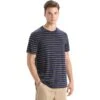 Icebreaker Wave Short Sleeve Tee Men - Midnight Navy/Loden/Stripe -Icebreaker icebreaker mens wave short sleeve tee midnight navy loden stripe 3 1383401