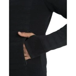 Icebreaker ZoneKnit™ Explore Long Sleeve Zip Hoodie Men - Black -Icebreaker icebreaker mens zoneknit explore long sleeve zip hoodie black 5 1536280